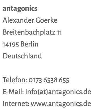 Impressum – antagonics